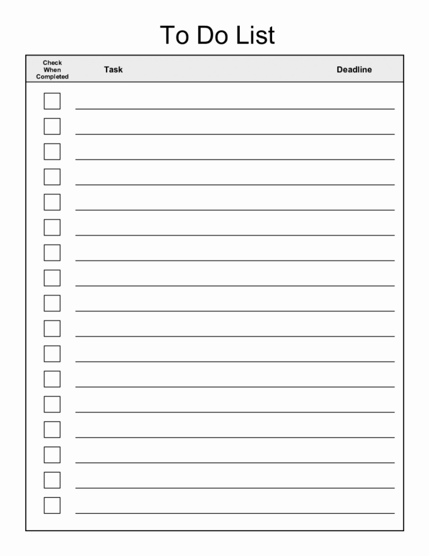 Task List Template Word New Task Management Template Worksheet Calendar Printable