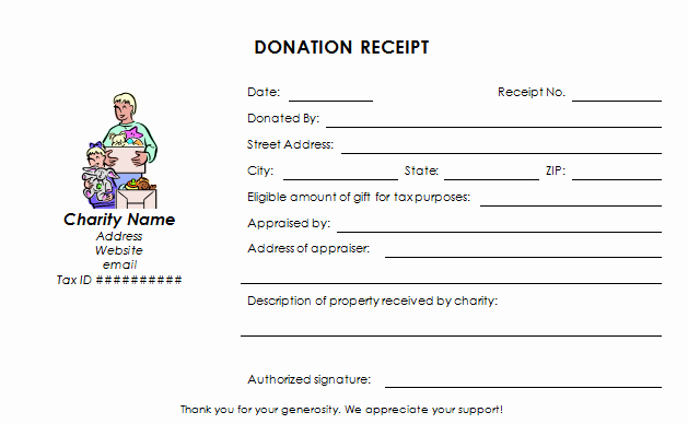 Tax Deductible Donation Receipt Template Elegant Donation Receipt Template