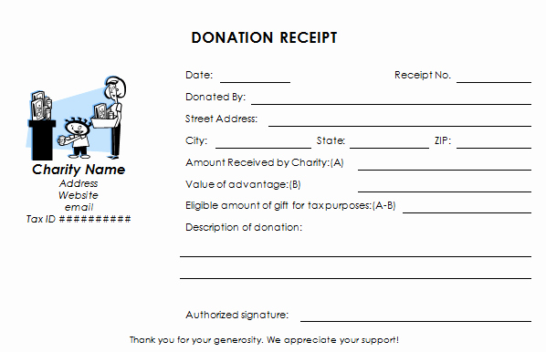Tax Deductible Receipt Template Awesome Tax Deductible Donation Receipt Template