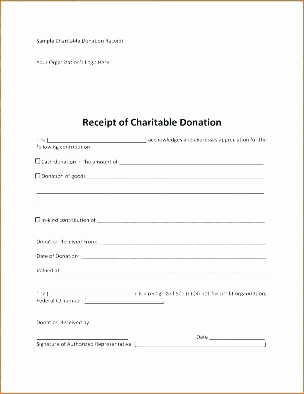 Tax Deductible Receipt Template Beautiful Donation Receipt form Application Download Tax forms