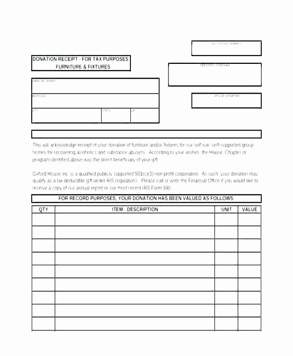 Tax Deductible Receipt Template Beautiful Tax Deductible Donation form Template Lovely Sample Thank