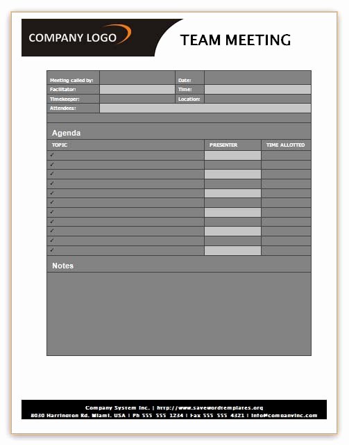 Team Meeting Agenda Template Lovely Save Word Templates July 2013