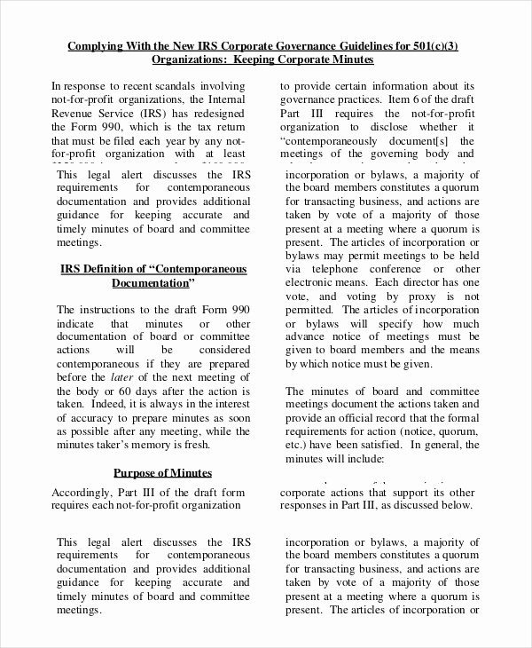 Template for Corporate Minutes Best Of 18 Corporate Minutes Template Free Sample Example