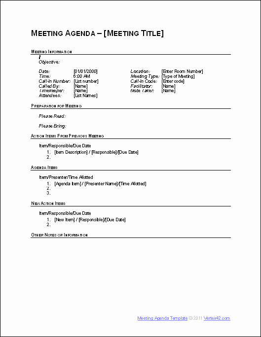 Template for Corporate Minutes Unique 10 Free Meeting Agenda Templates