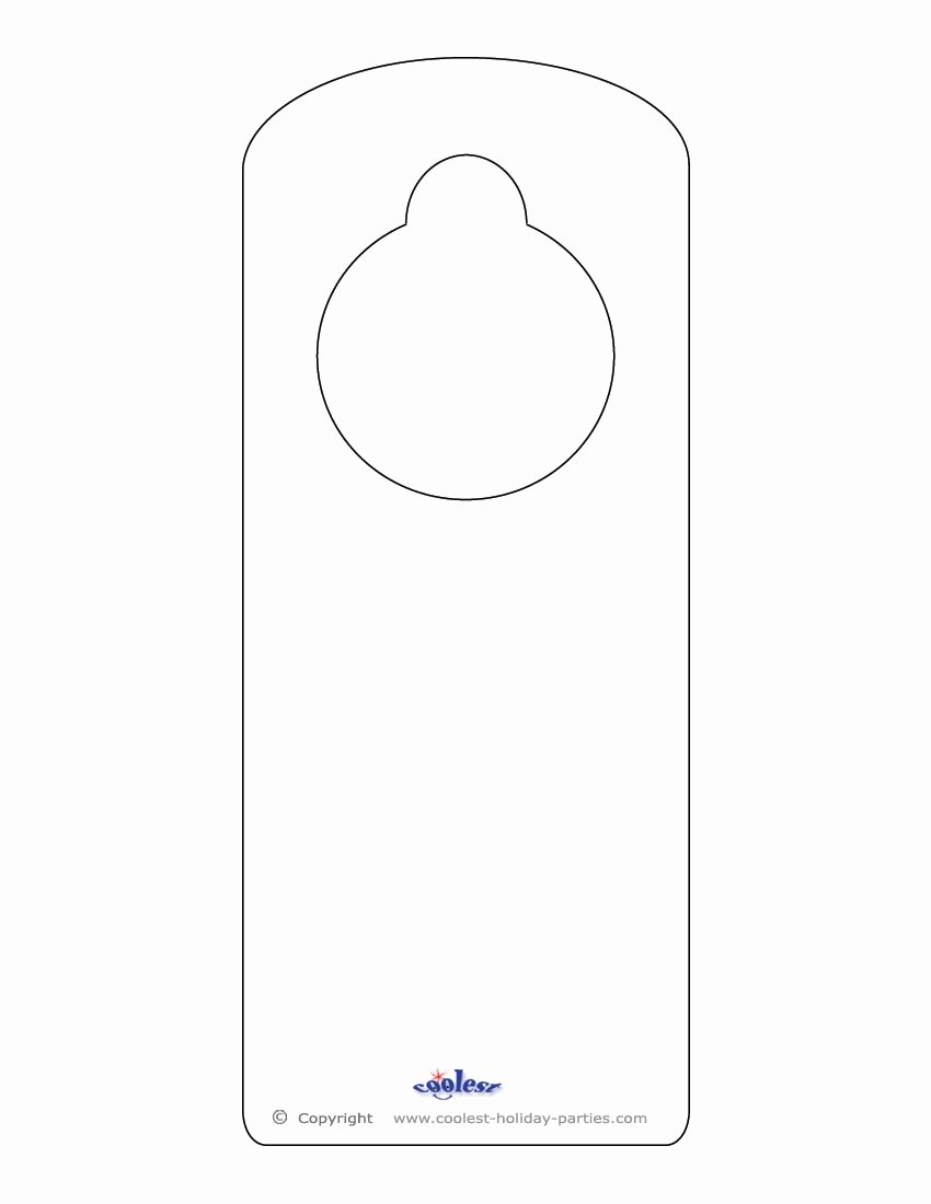 Template for Door Hanger Awesome This Printable Doorknob Hanger Template Can Be Decorated
