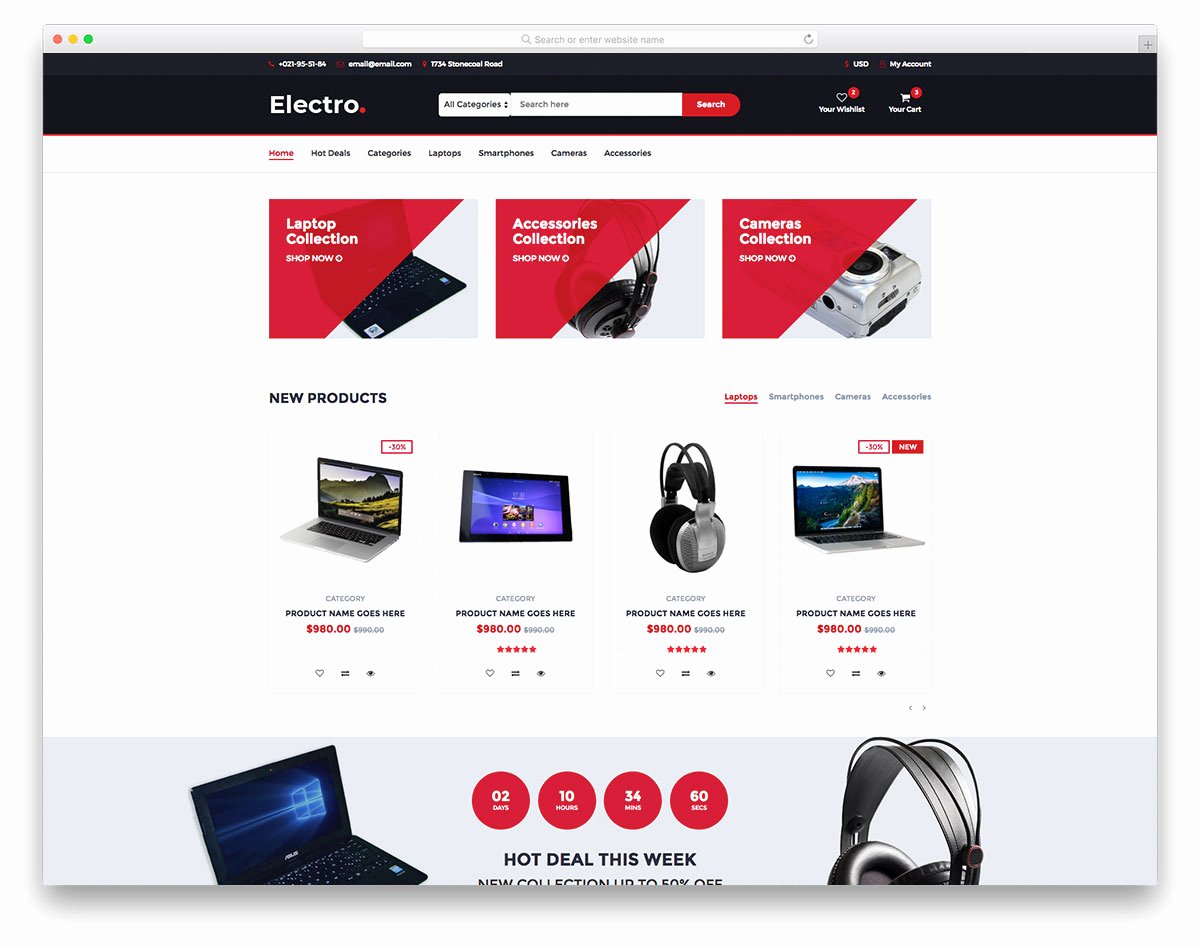 Template for Ecommerce Website Luxury Electro Free Electronics Store Website Template Colorlib