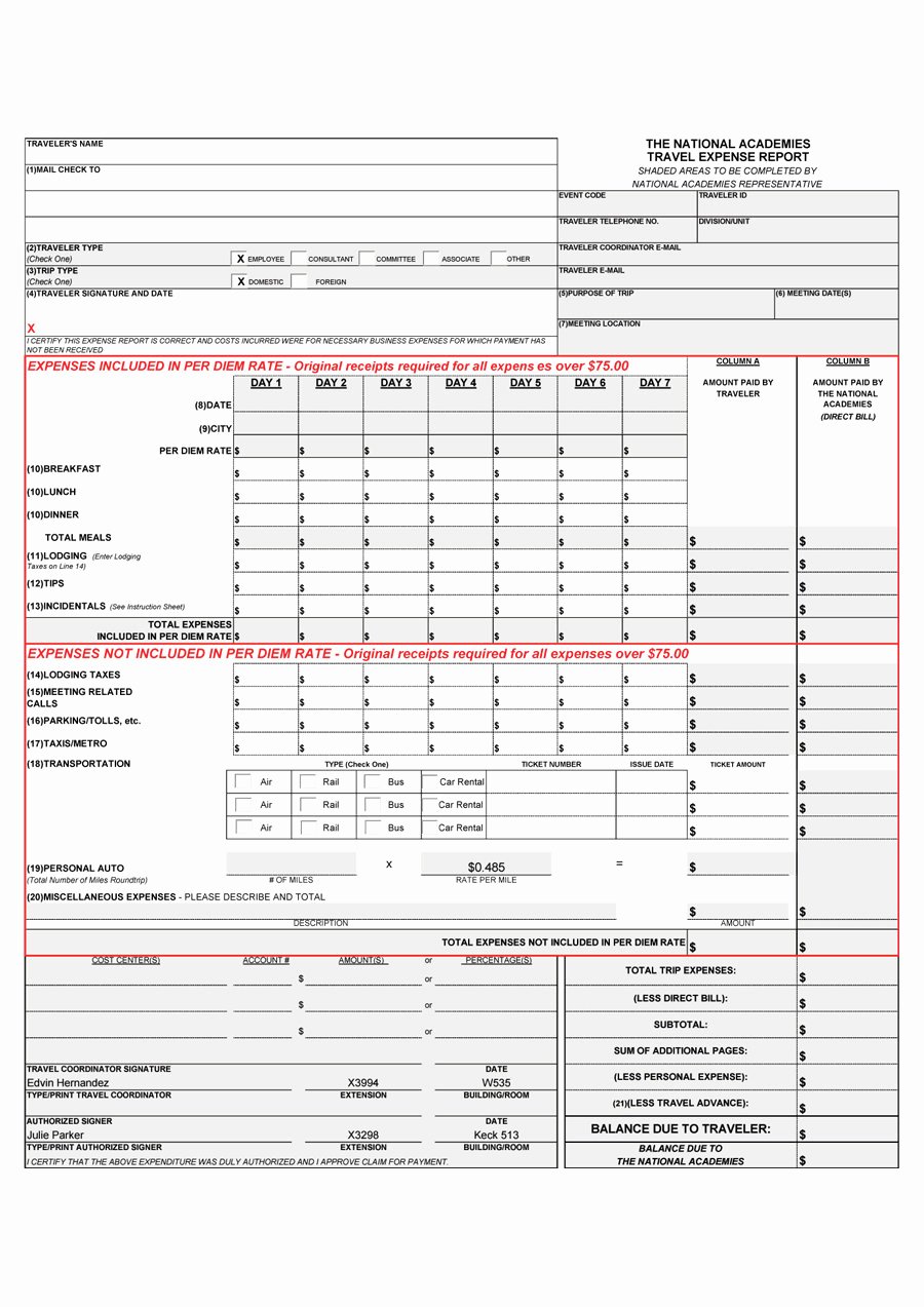 Template for Expense Report New 40 Expense Report Templates to Help You Save Money