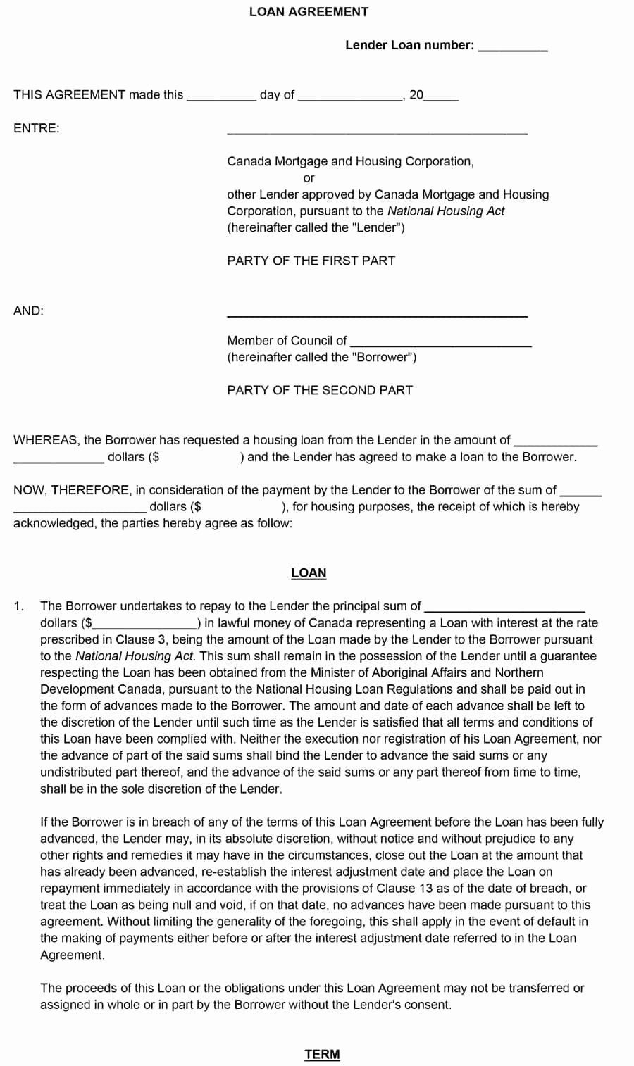 Template for Loan Contract Beautiful 40 Free Loan Agreement Templates [word &amp; Pdf] Template Lab