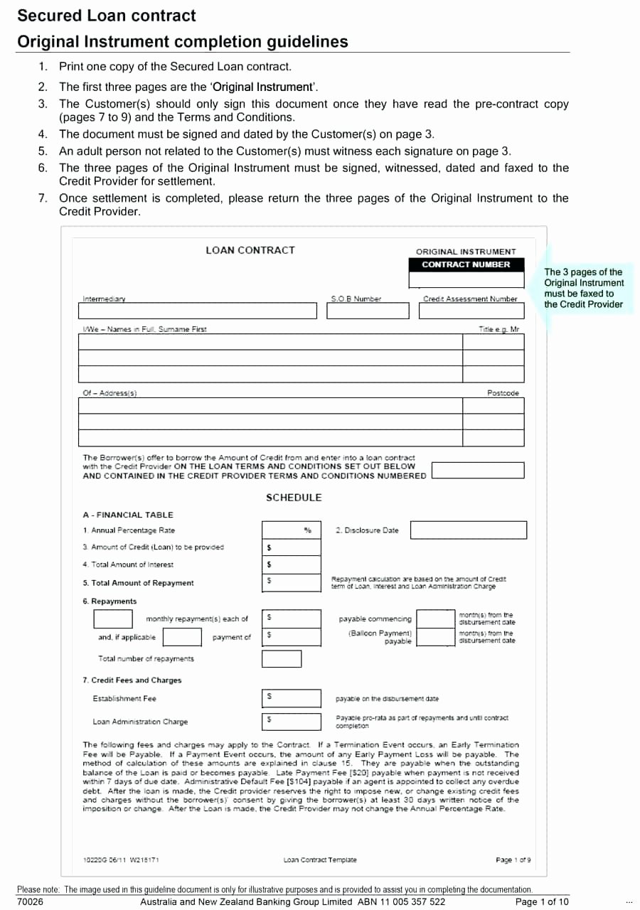 Template for Loan Contract Fresh Template Blank Loan Agreement Template