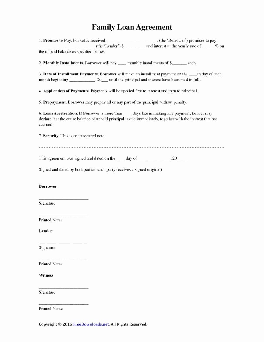 Template for Loan Contract Inspirational 40 Free Loan Agreement Templates [word &amp; Pdf] Template Lab