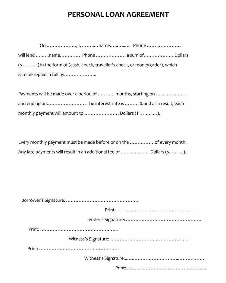 Template for Personal Loan Agreement Awesome 45 Loan Agreement Templates &amp; Samples Write Perfect