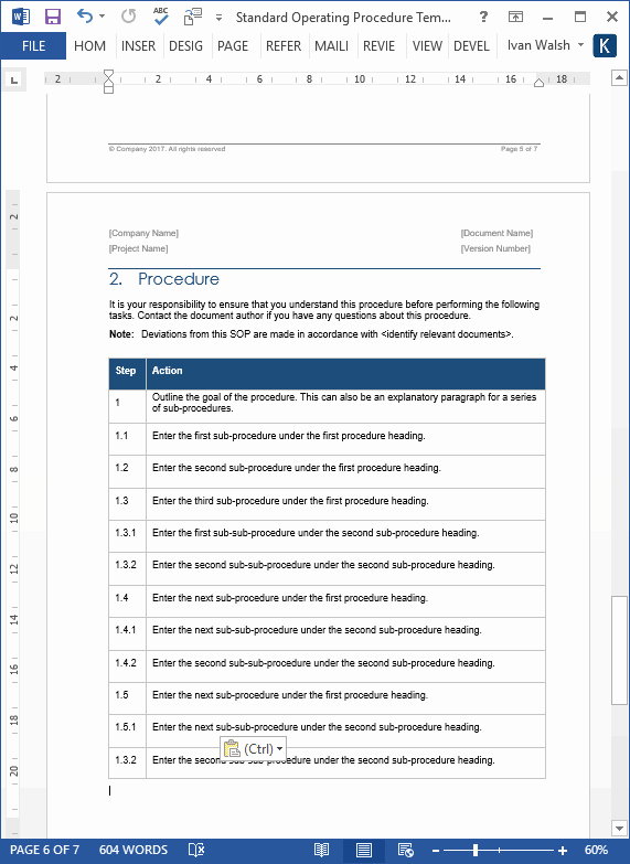 Template for Standard Operating Procedures Best Of How to Write Standard Operating Procedures Examples