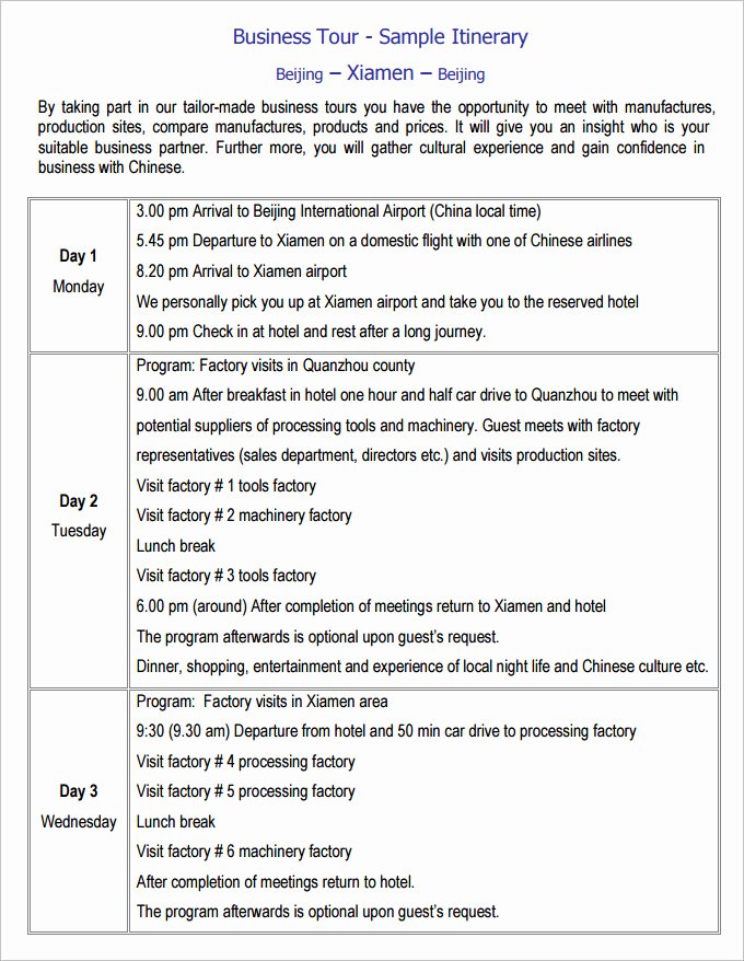 Template for Travel Itinerary Best Of 13 Business Travel Itinerary Template Word Excle Pdf