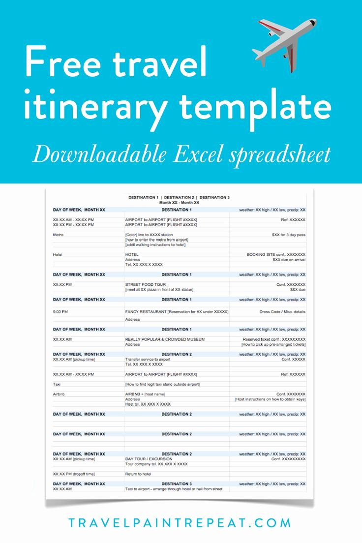 Template for Travel Itinerary Fresh Best 25 Travel Itinerary Template Ideas On Pinterest