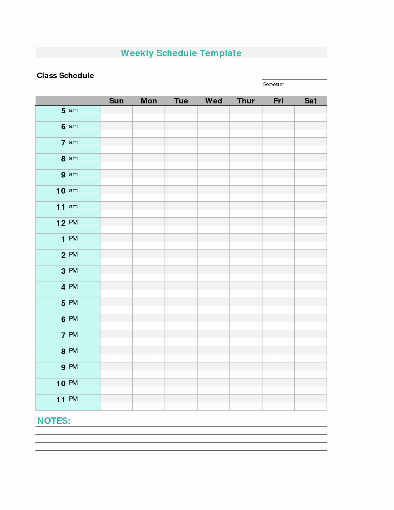 Template for Weekly Schedule Fresh 3 Weekly Schedule Template Pdf