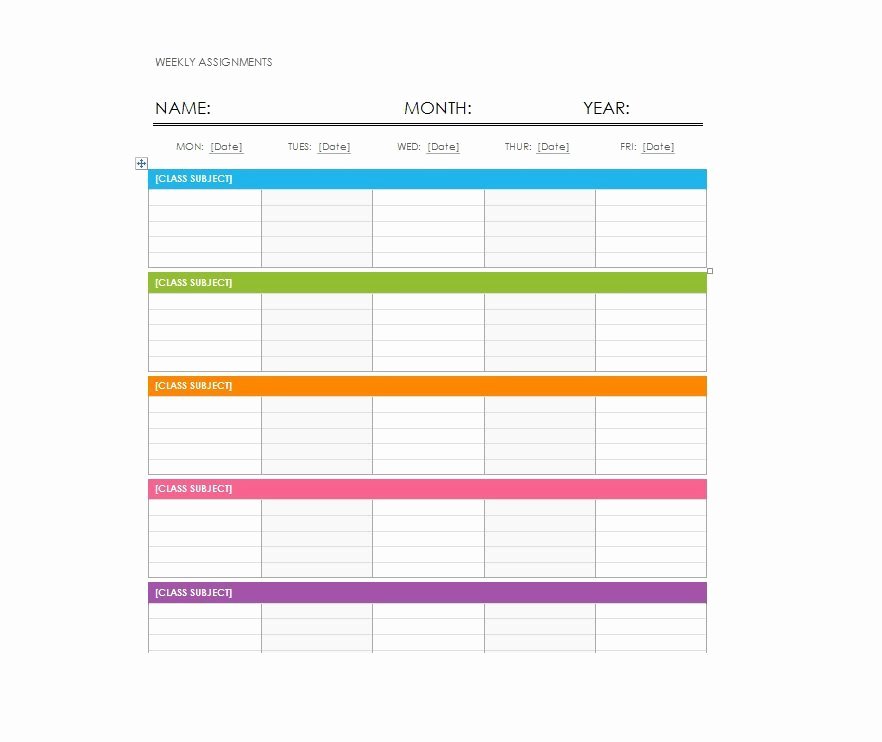 Template for Weekly Schedule Luxury 26 Blank Weekly Calendar Templates [pdf Excel Word