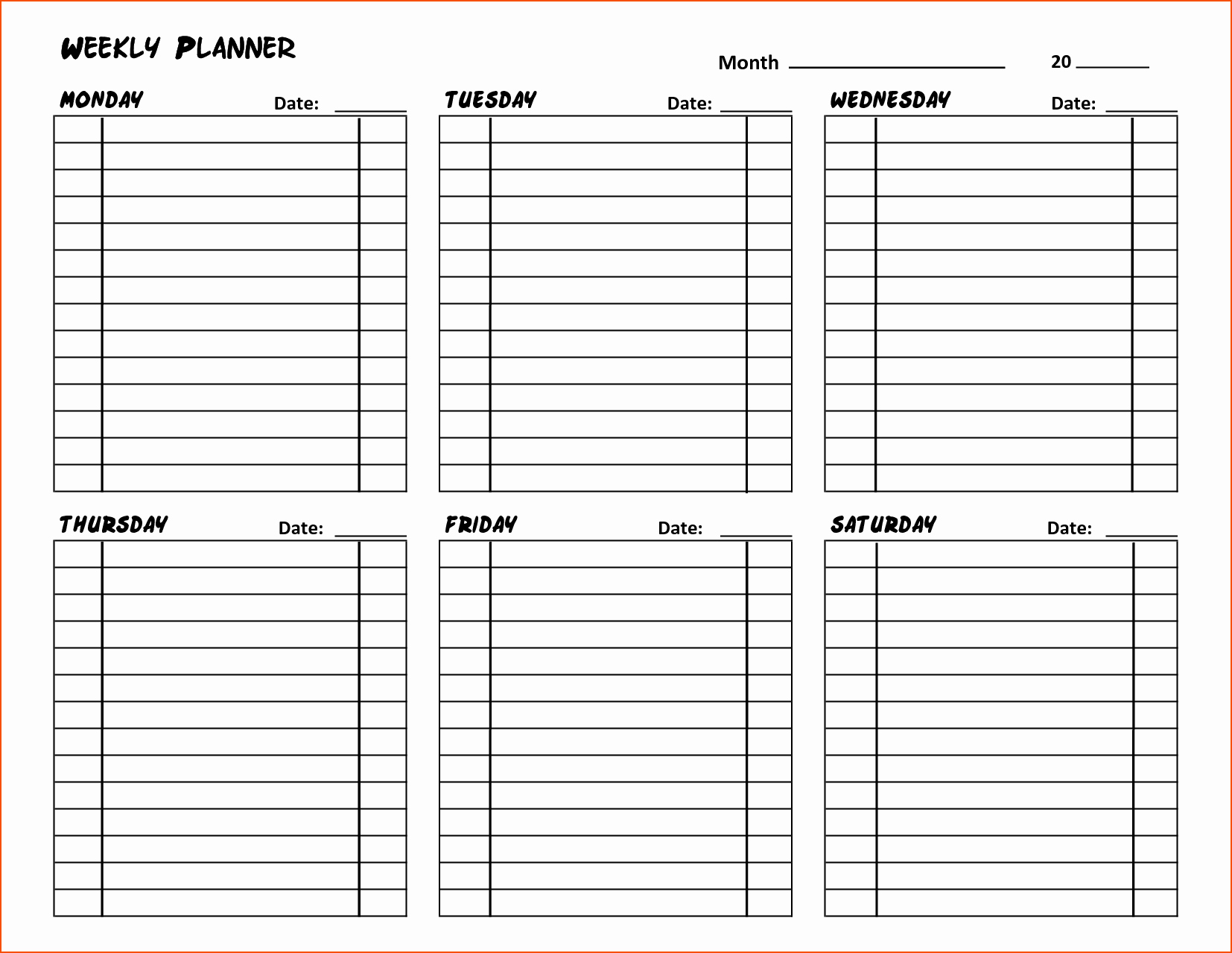 Template for Weekly Schedule Luxury 8 Day Planner Template Bookletemplate