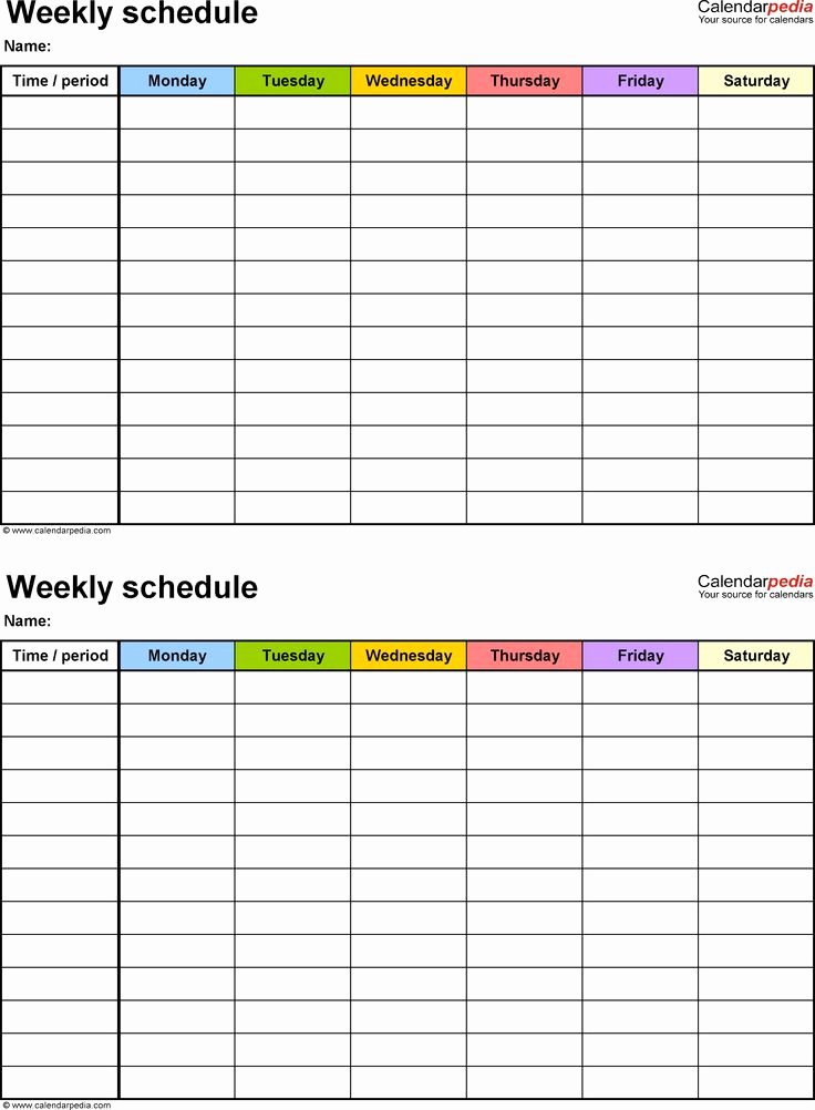 Template for Weekly Schedule New Weekly Schedule Template for Word Version 9 2 Schedules