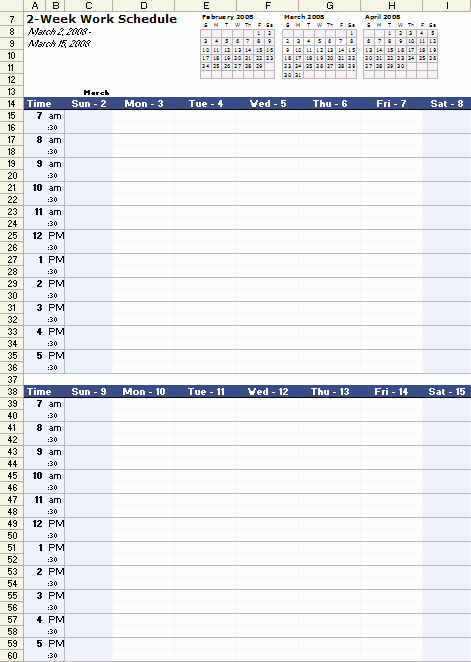 Template for Work Schedule Inspirational Work Schedule Template for Excel