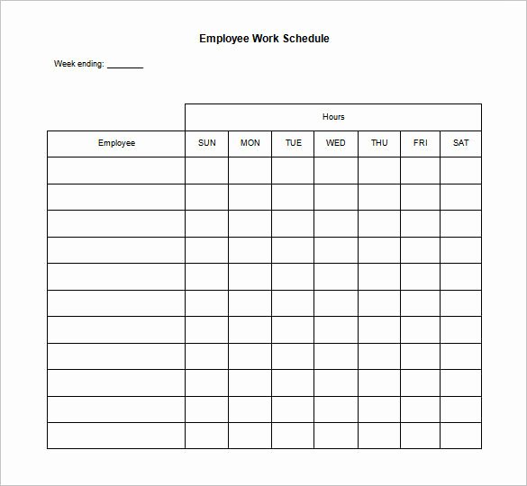 Template for Work Schedule Unique Bi Weekly Work Schedule Templates Free Templates