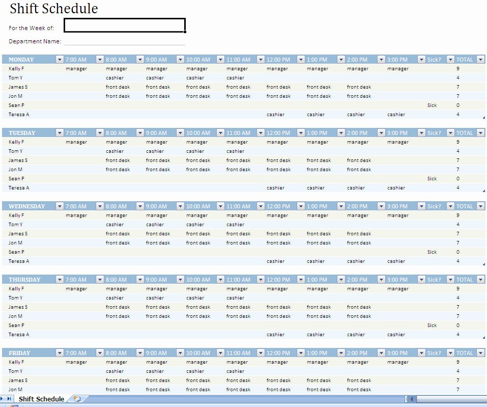 Template for Work Schedule Unique Shift Work Scheduling Work Scheduling