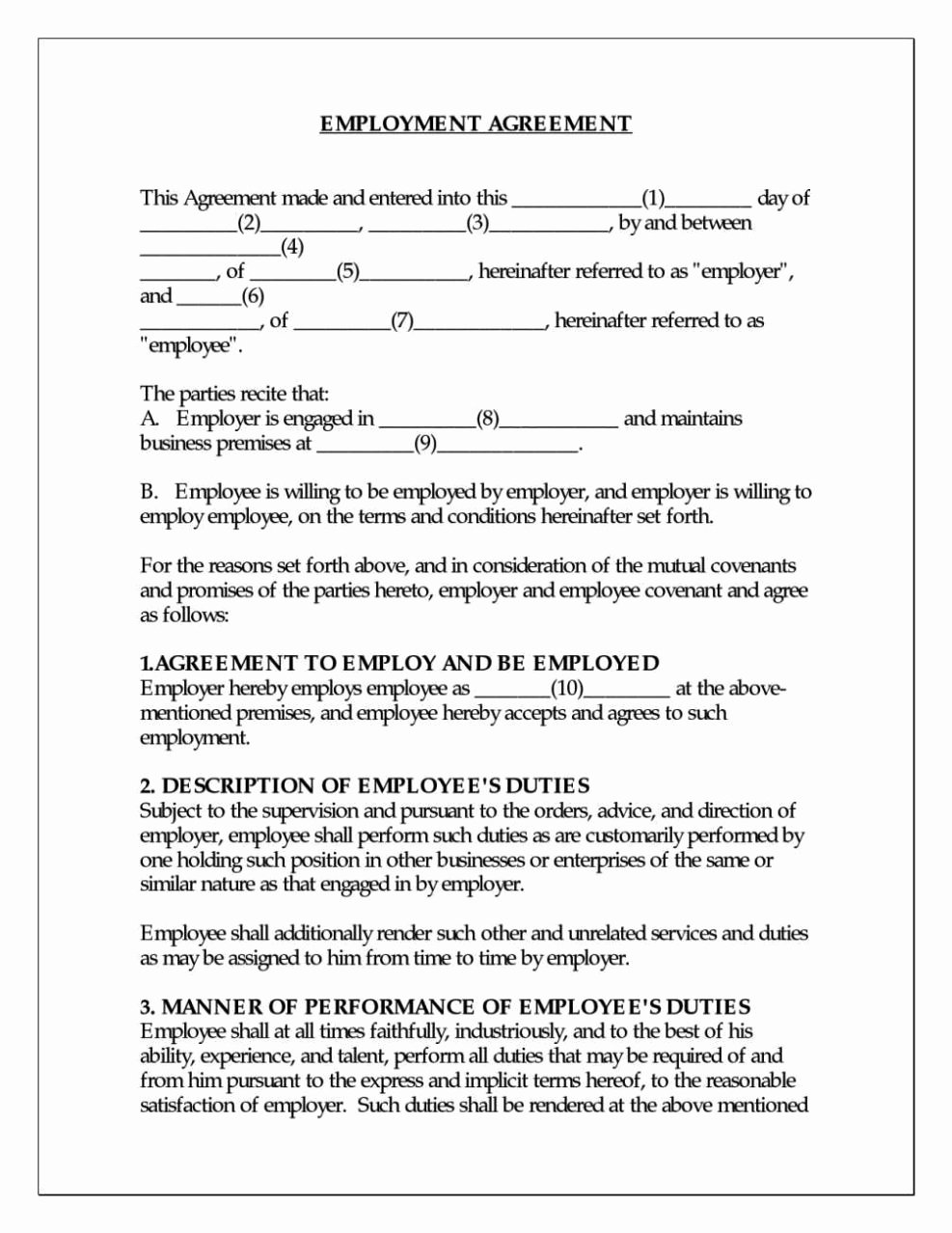 Temporary Employment Contract Template Inspirational Temporary Employment Contract Template Free