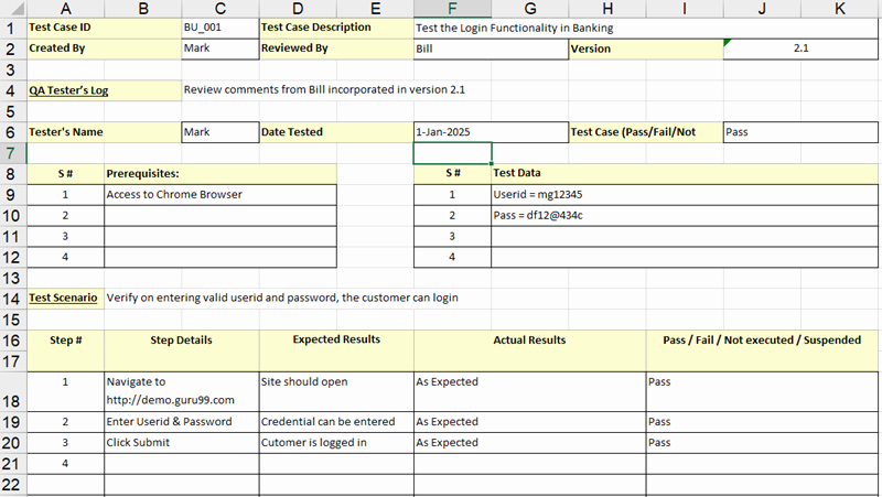 Test Case Template Excel Fresh Download Sample Test Case Template Example Excel Word