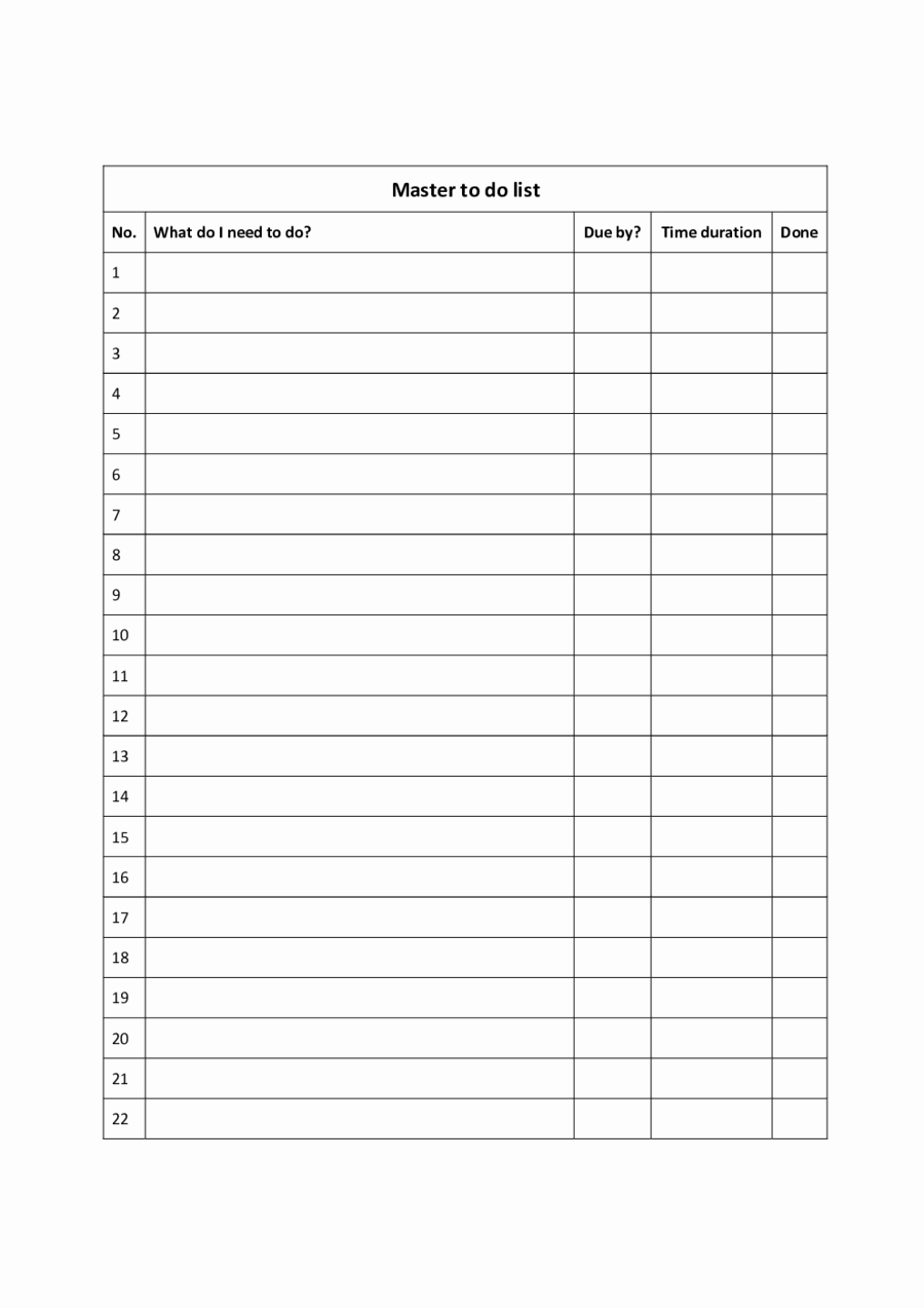 Things to Do List Template Best Of 2019 to Do List Template Fillable Printable Pdf &amp; forms