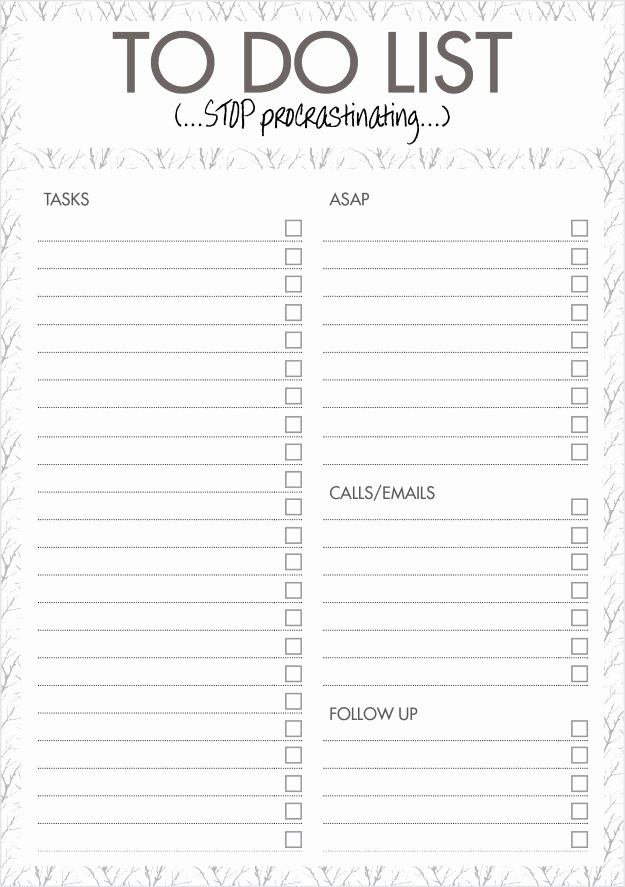 Things to Do List Template Elegant to Do List Stop Procrastinating