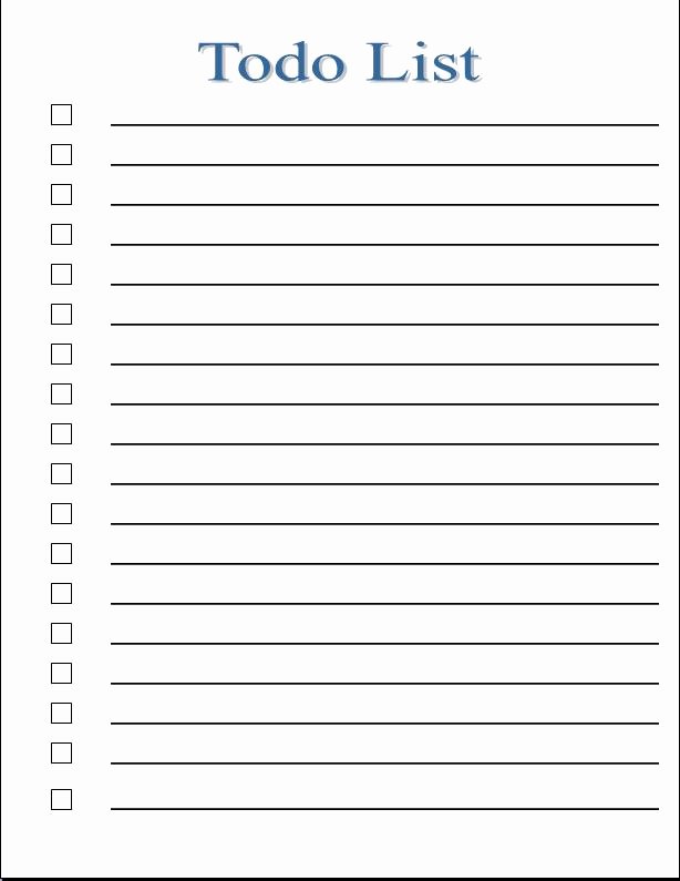 Things to Do List Template Fresh to Do List Template Pdf