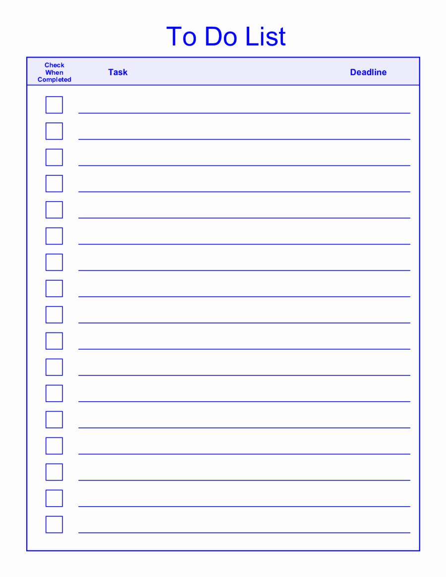 to do list template