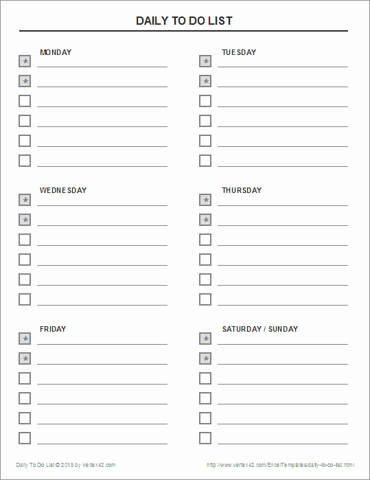 Things to Do Lists Template Beautiful Daily to Do List