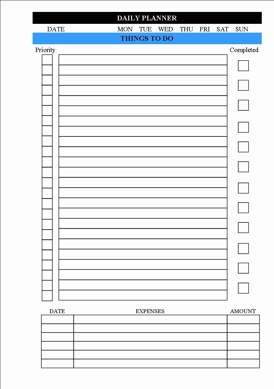 Things to Do Lists Template Best Of Templates