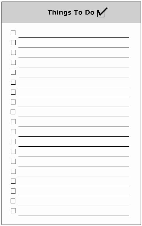 Things to Do Lists Template Lovely to Do List Sample
