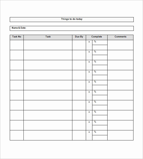 Things to Do Lists Template New to Do List Template 15 Free Word Excel Pdf format