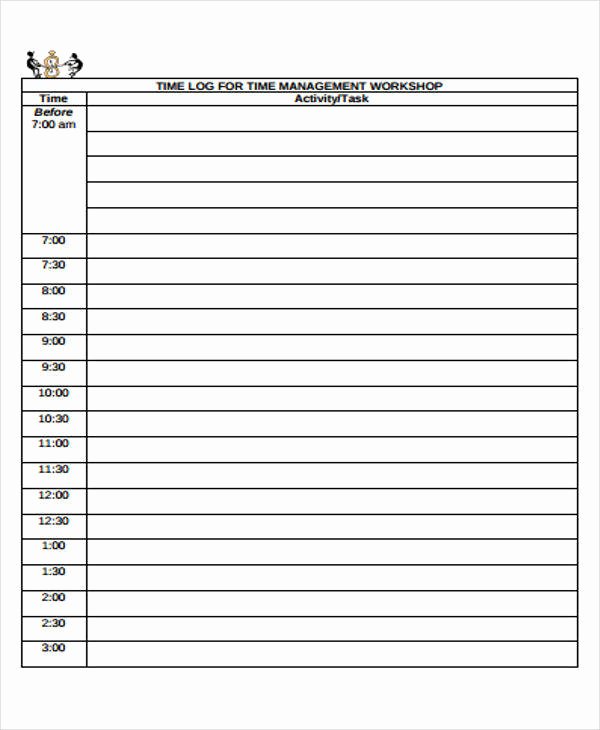 Time Management Log Template Luxury 22 Time Log Templates