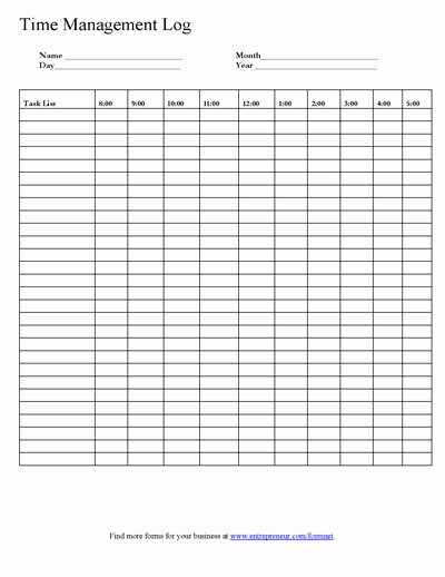 Time Management Log Template New 7 Best Of Printable Daily Time Log Daily Work Log