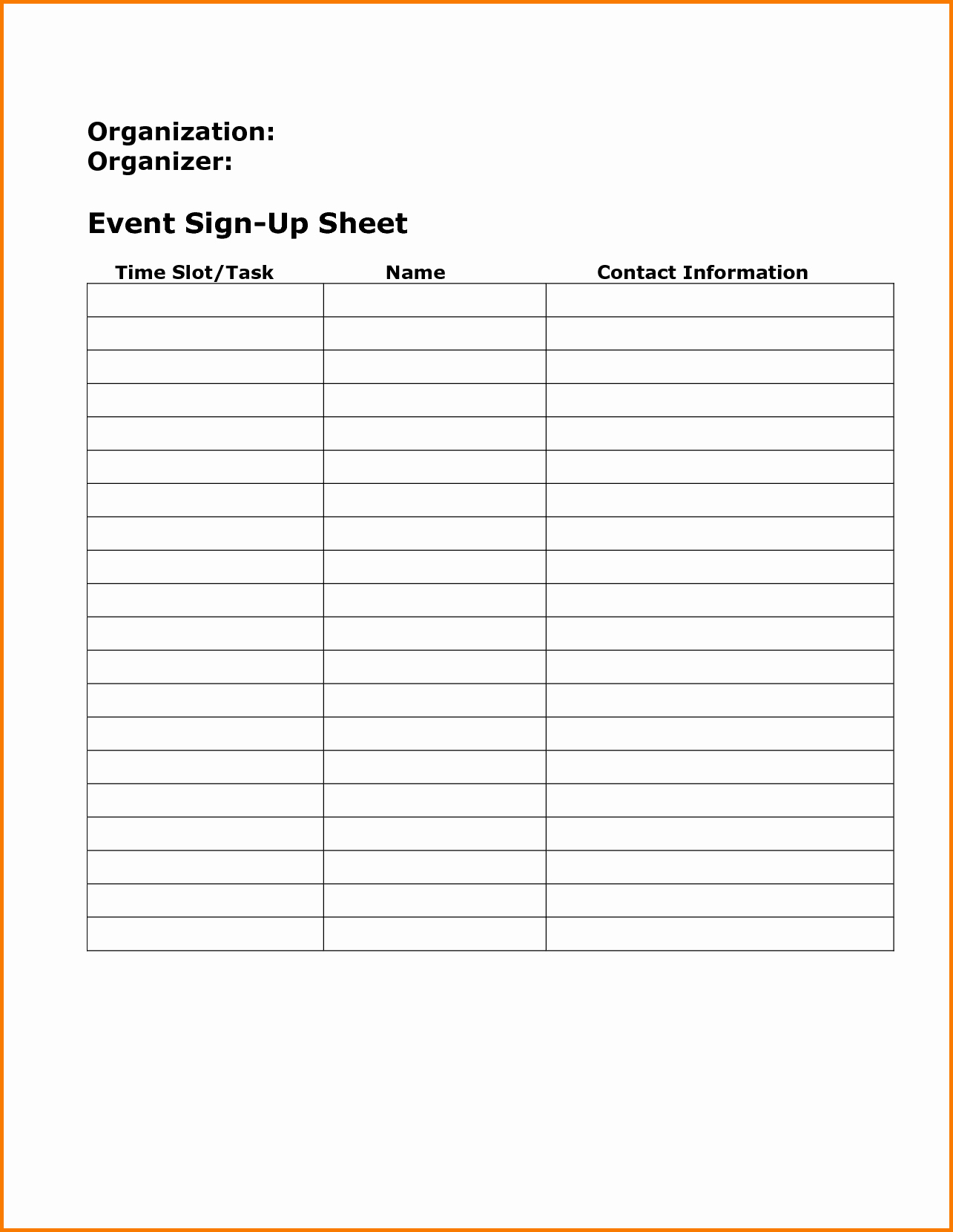Time Sign Up Sheet Template Awesome Sign Up Sheet Template