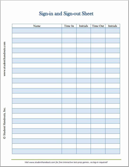 Time Sign Up Sheet Template Inspirational Template for Babysitter Parents Sign In Out Time Sheet