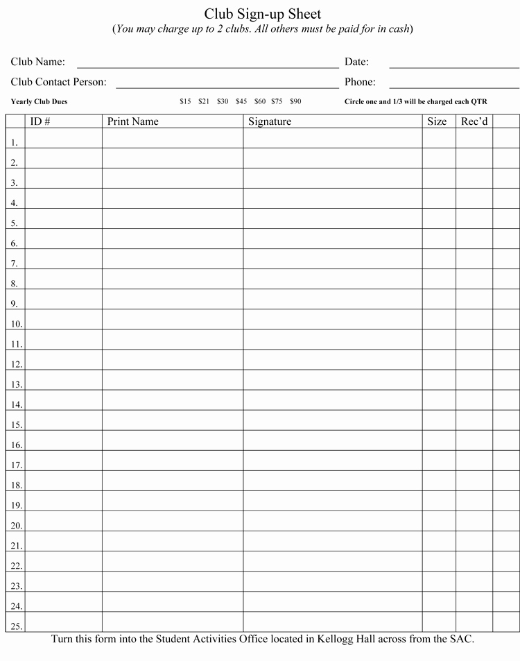 Time Sign Up Sheet Template Unique 26 Free Sign Up Sheet Templates Excel &amp; Word