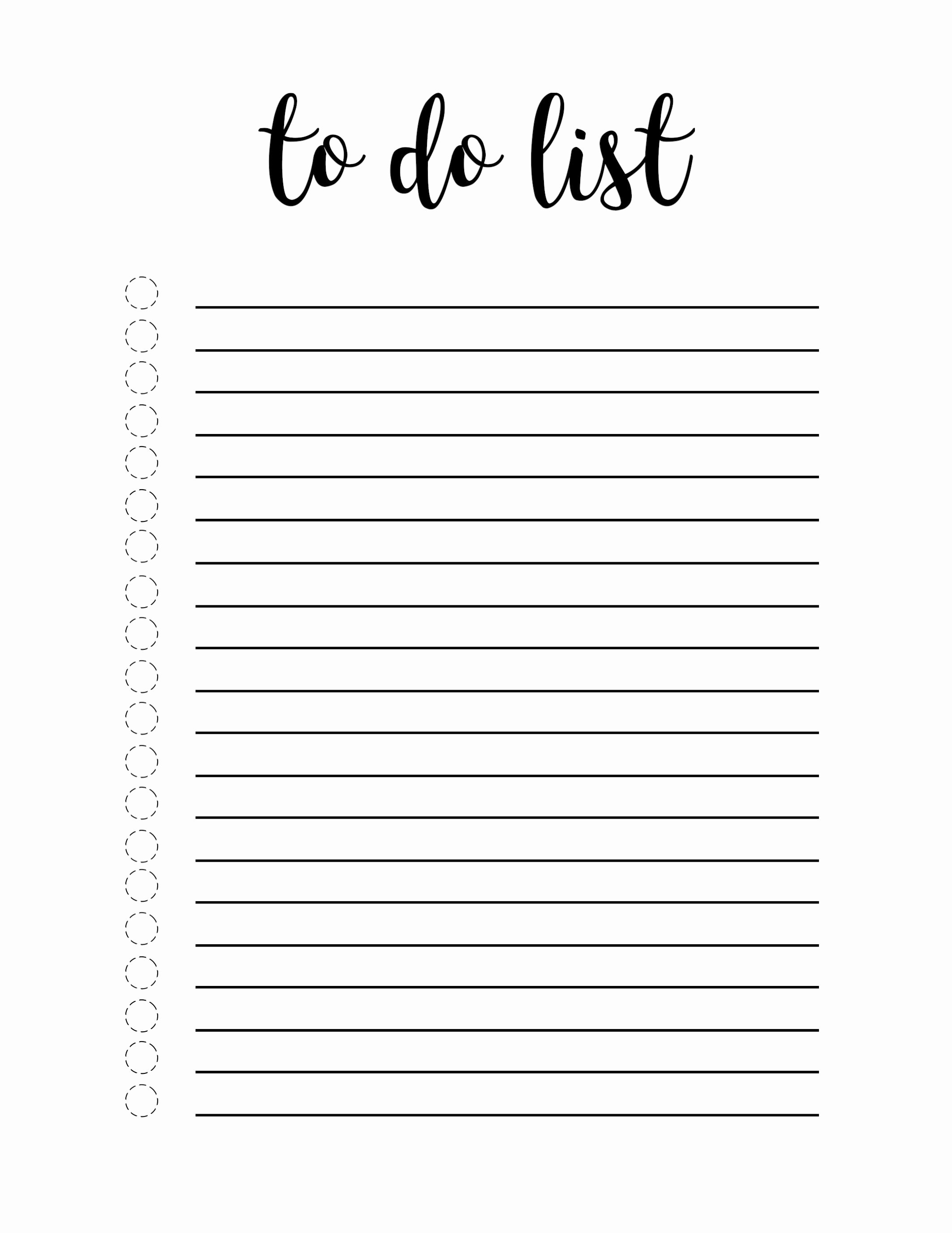 To Do Checklist Template Awesome Free Printable to Do List Template
