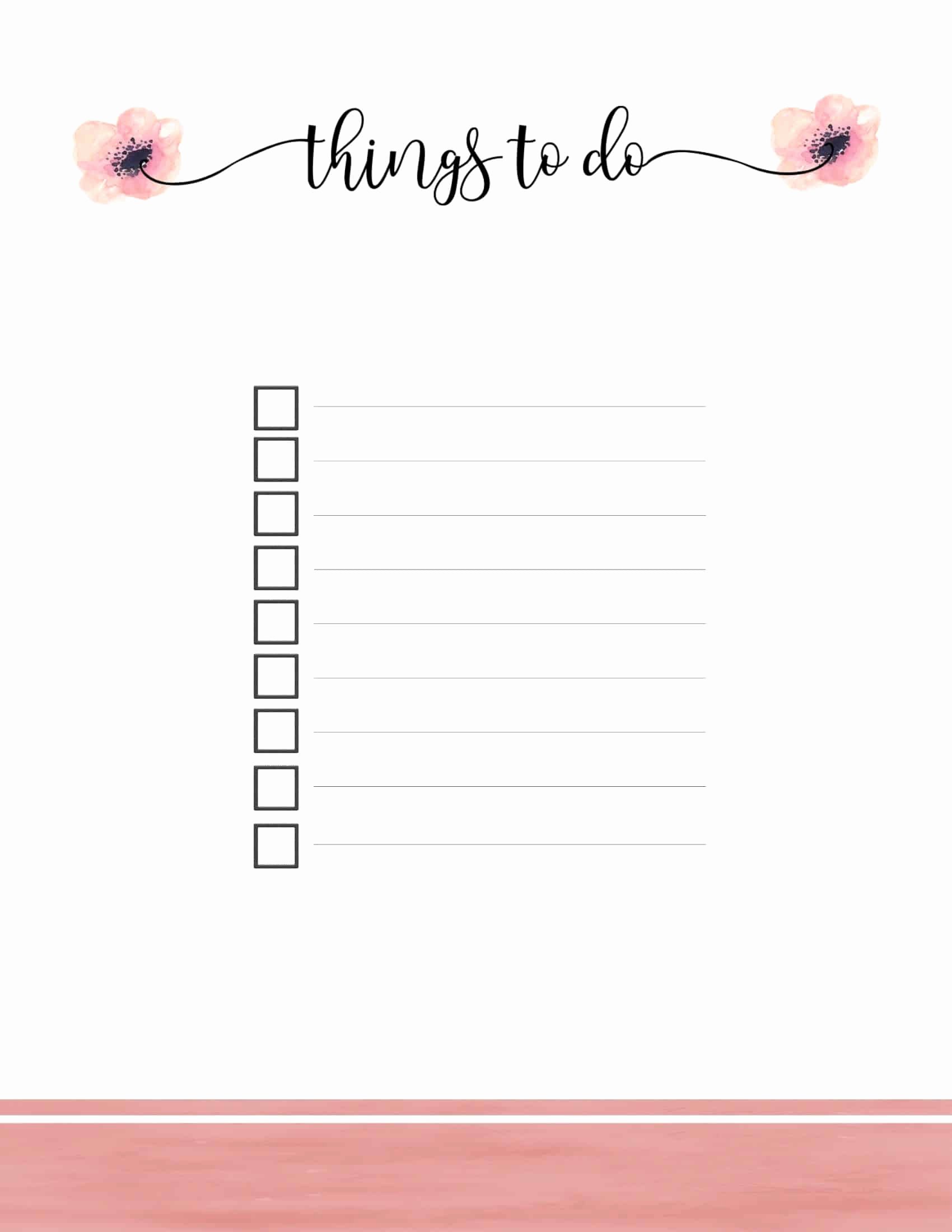 To Do Checklist Template Awesome Printable to Do List