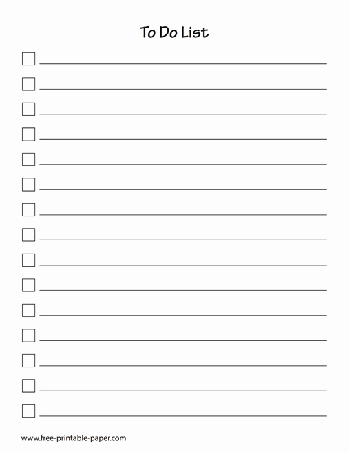 To Do Checklist Template Best Of Printable to Do Checklist – to Do List Template – Free