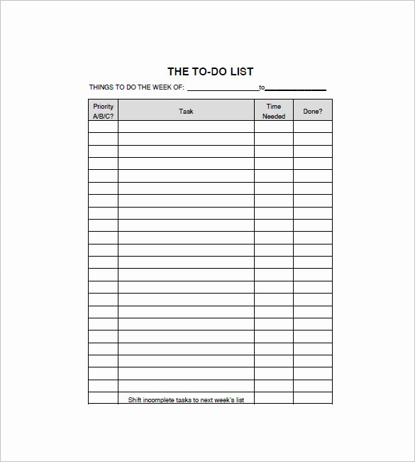 To Do Checklist Template Lovely List Templates 105 Free Word Excel Pdf Psd Indesign