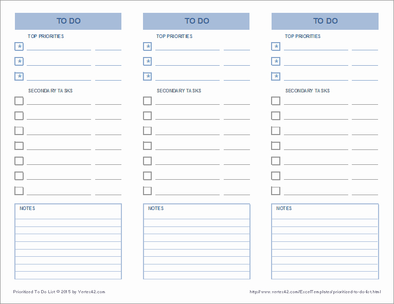 To Do Checklist Template Luxury Prioritized to Do List Template