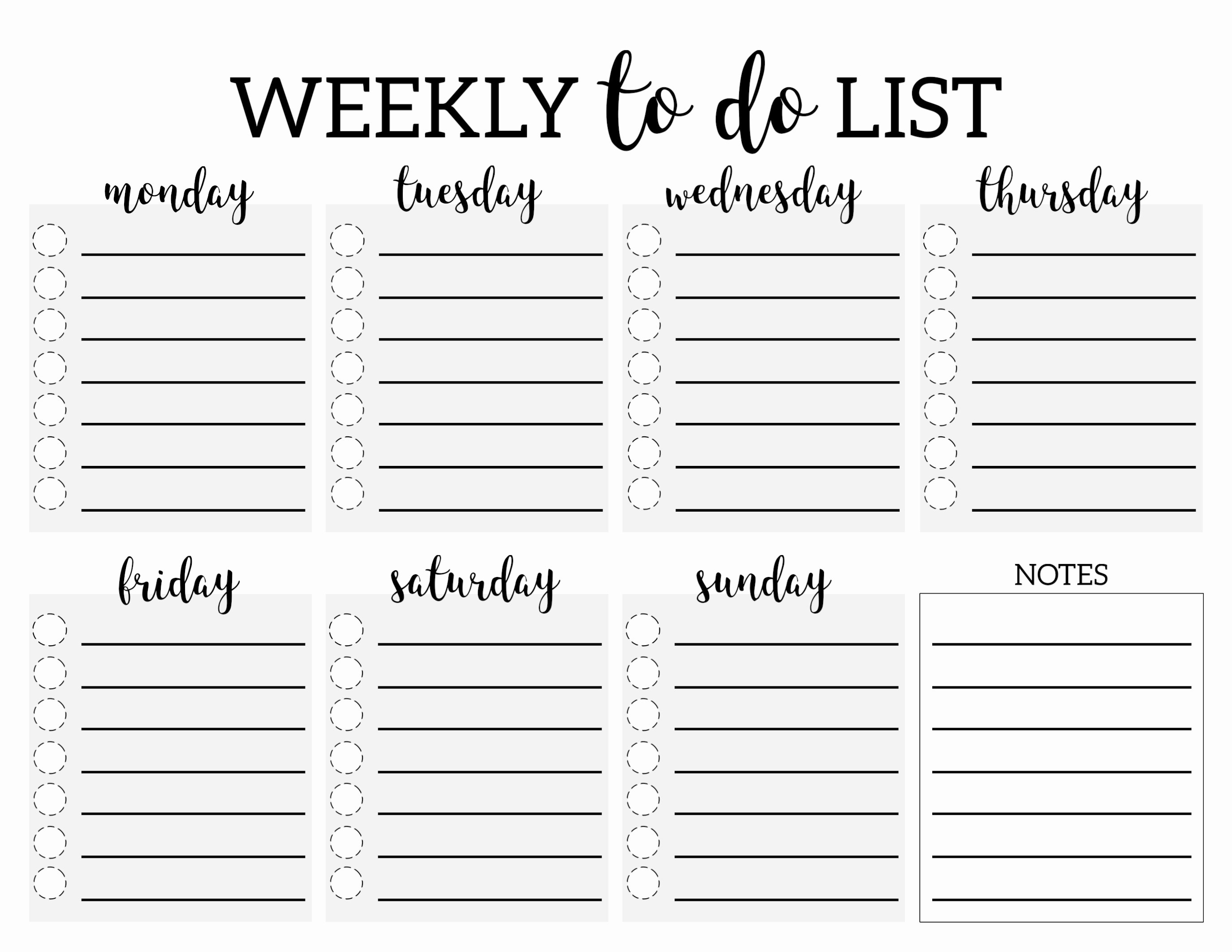 To Do List Template Free Beautiful Weekly to Do List Printable Checklist Template Paper