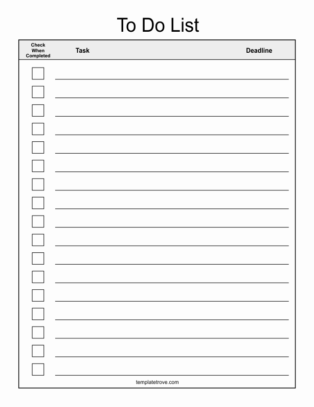 To Do List Template Free Best Of Checklist Templates