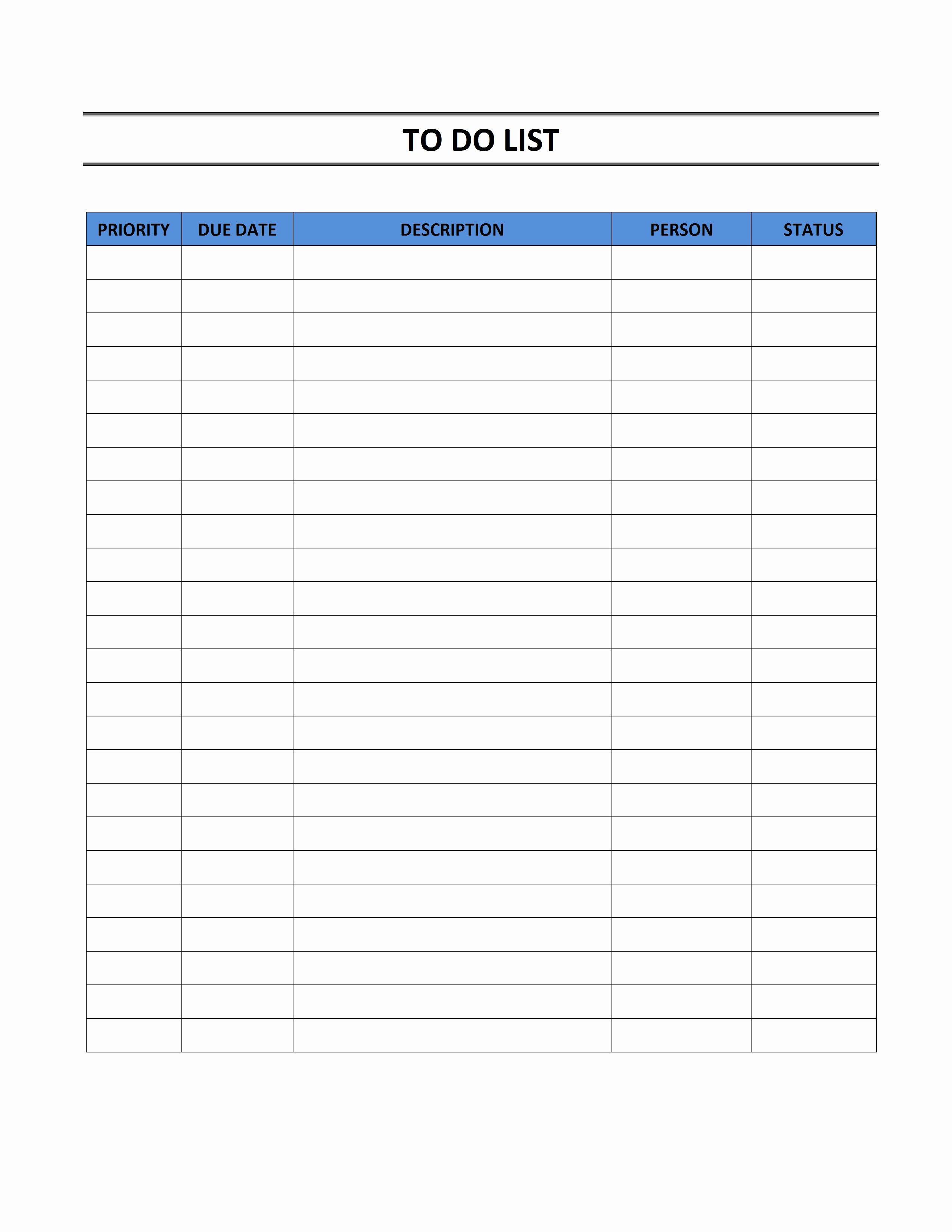 To Do List Template Free Best Of to Do List