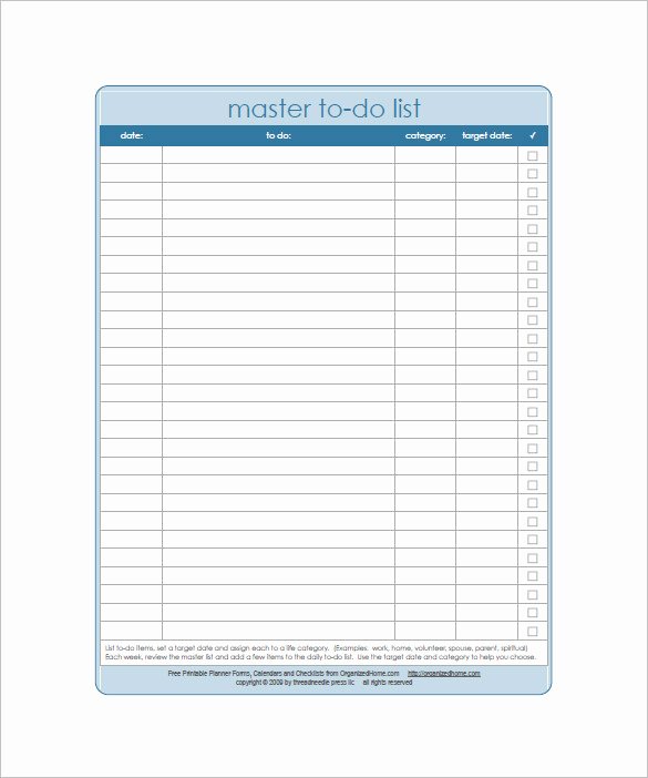 To Do List Template Free Elegant Weekly to Do List Template – 8 Free Sample Example