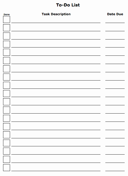 To Do List Template Free Fresh 7 Free to Do Task List Templates Excel Pdf formats